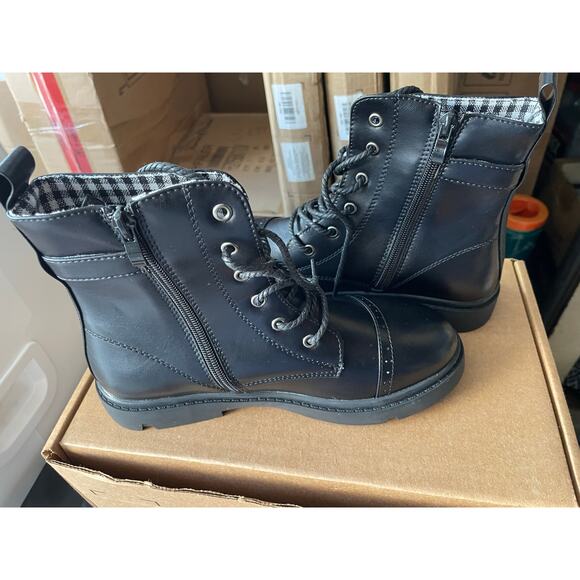 Girls Ankle Boots Lace Up Waterproof Combat Boot With Side Zipper Size 4 (37) - Picture 4 of 8